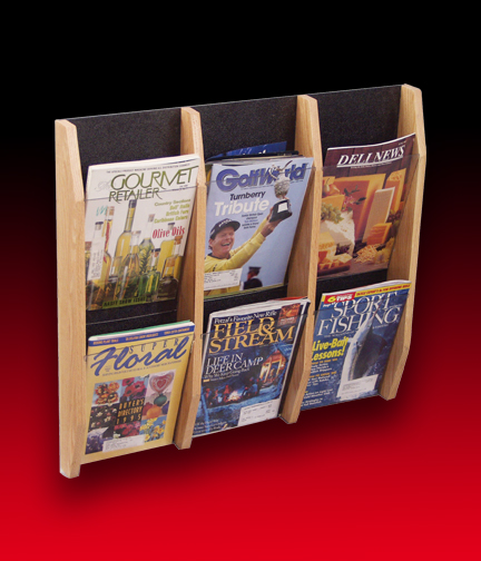 Wall Mount Wood Magazine Holder 29"L x 3.5"W x 20"H